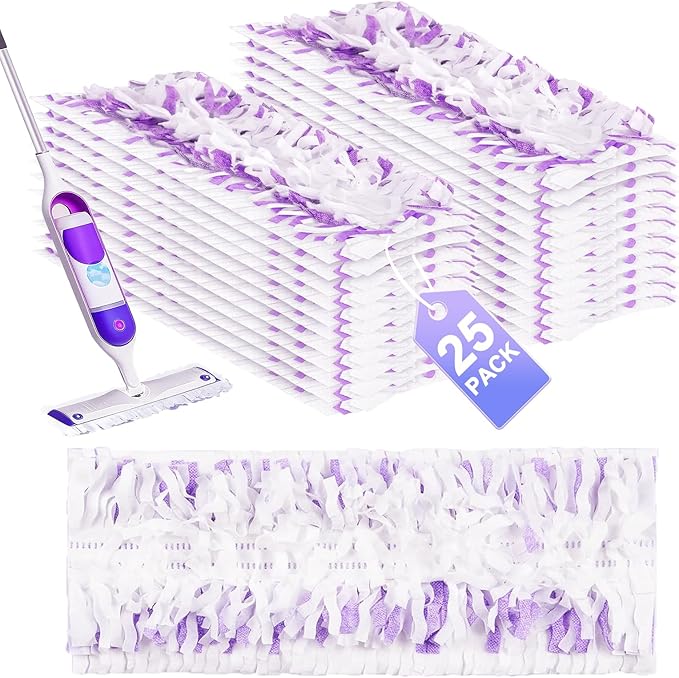 25 Count Disposable Power Mop Pads for Swiffer Power Mop Pad, 14-Layer Thickened, Spray Cleaning Repalcement Mopping Pads for All Finished Floors