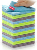 24-Pack Microfiber Cleaning Cloth, 11.5x11.5 Microfiber Towels for Cars, Dishes & House, for Detailers, Chefs & Efficient Home | Scratch-Free, Lint-Free, Ultra Absorbent(Blue/Green/Grey)