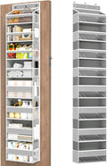 Over The Door Organizer, 8 Shelf Door Hanging Organizers with 8 Large Capacity Pockets, Back of Door Organizer Storage Hanging Shelves for Closet Bathroom Bedroom Nursery