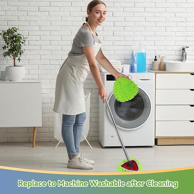 6 Pack Reusable Microfiber Mop Pads Compatible with O-Cedar EasyWring Triangle Mop,Elastic Mop Head Replacement for Deep Clean,Machine Washable Mop Refills