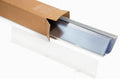 Shelf Divider/Retainer Adhesive Mount, Clear Plastic 18" L x 3" H x .5" W x 20 Mil Thick, 50 Pack