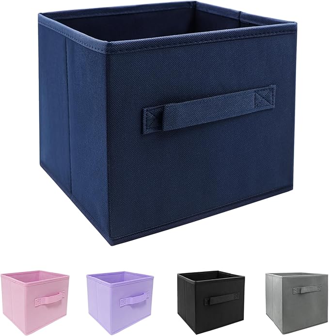Collapsible Storage Cubes,Cube Storage Organizer 10.5 * 10.5 * 11inch，For home and office Collapsible Closet Shelf Organizers, Drawer Organizers(Blue)
