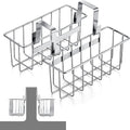 2 Pieces Sponge Holder Kitchen Sink Caddy Metal Sink Organizer Basket for Scrubber Soap Towel Brush Dishwashing Liquid Drainer Rack in Kitchen Bathroom Bathtub, Silver