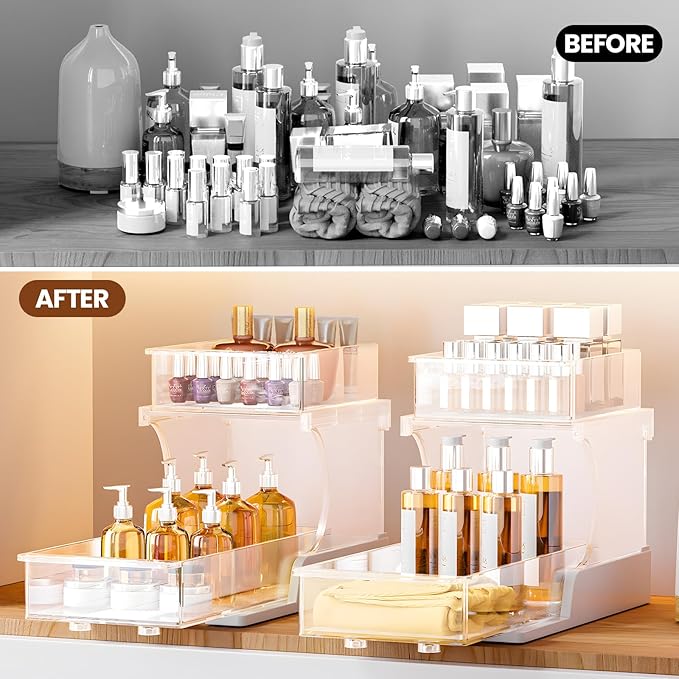 2 Tier Bathroom Organizers and Storage, Bathroom Counter Organizer, Under Sink Organizer Bathroom, Bathroom Under Sink Organizer, Bathroom Vanity Organizer, New for 2026, 1 Pack