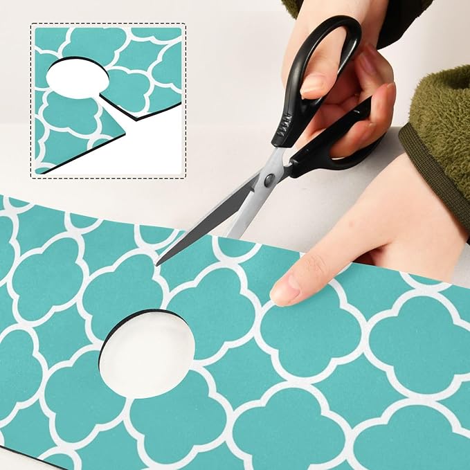 Kitchen Sink Splash Guard 2 PCS 14.7 Inch Sink Faucet Mat Splash Guard for Bathroom Countertop Water Absorbent Foldable Cuttable Soft Washable Turquoise