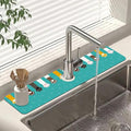 Sink Splash Guard Faucet Mat Cat Paws and Footprints Absorbent Fast Drying Mat Sink Gadgets Splash Guard Behind Faucet Drip Catcher for Kitchen Bathroom 23.5"X5.5"