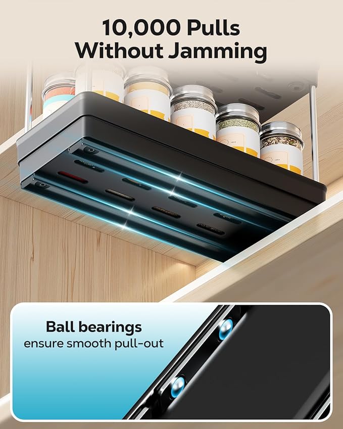 Nieifi Spice Organization for Cabinet-Vertical Spice Rack Pull Out-Spice Rack Organizer for Cabinet-4-1/3 inch Wide-Seasoning Kitchen Organizer-4.3" W x 10.6" D x 8.7" H-3 Pack-2 Tier