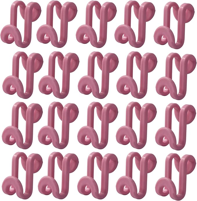 60 Pcs Pink Clothes Hanger Connector Hooks - Space Saving Plastic Hooks for Velvet, Heavy Duty Hangers, Organize Closet with Stackable Transparent Cascading Hooks(60 Pack)
