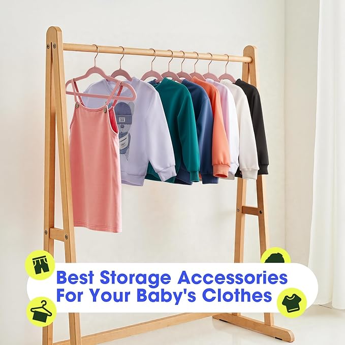 Kids Hangers 50 Pack,14 Inch Kids Velvet Hangers Slim & Space-Saving,Baby Clothes Hangers with 360 Swivel Hook,Heavy Duty Hanger for Infant & Childrens Coats, Pants,and Dress (Pink)