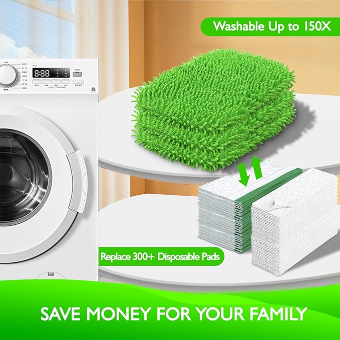 Reusable Wet Pads Refill for Swiffer Sweeper Mop - Dry Sweeping Cloths & Wet Mopping Cloths for Household Cleaning - Washable Microfiber Pads for Mopping Floors - 6 Pack (Mop is not Included)