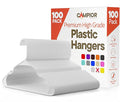 White Plastic Hangers 100 Pack– Heavy-Duty Plastic Hangers Slim and Space-Saving, Durable and Lightweight PP with Non-Slip Shoulder Notches for Slip Dresses, Suits, Jackets & Camisoles