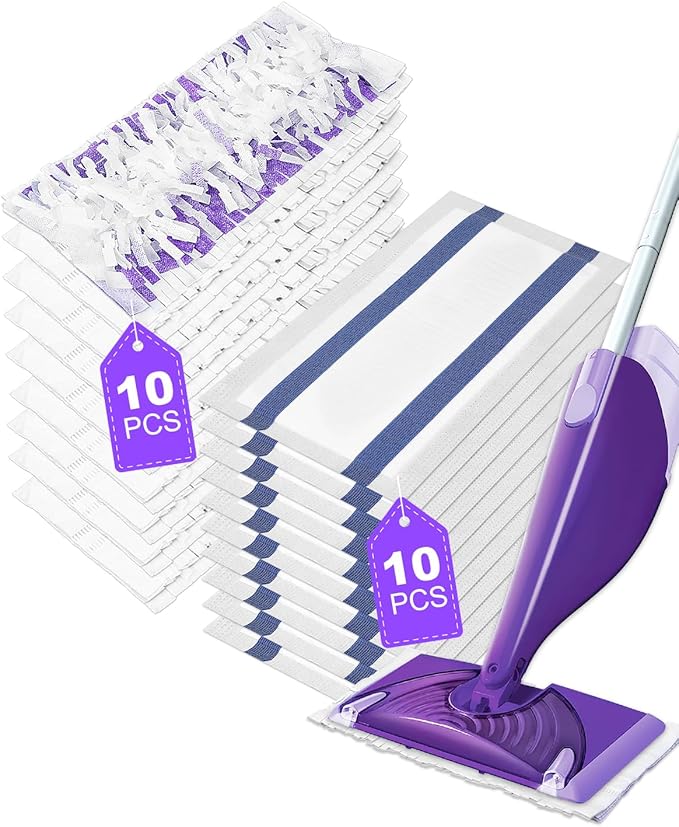 20 Pack Disposable Mop Pad Refills for Swiffer Wet Jet Spray Mop，Dry&Wet Mopping Pad Compatible with Swiffer Wet Jet Multi Surface WetJet Pad for Floor Cleaning