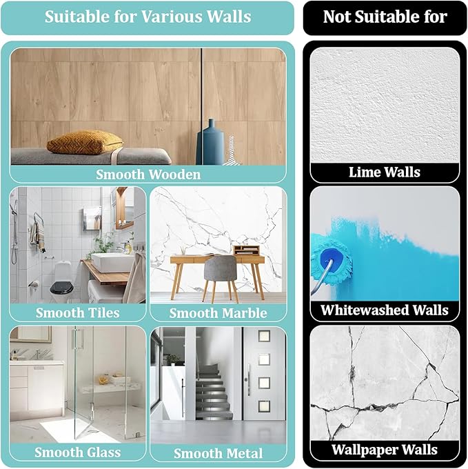14 Pcs Shower Caddy Adhesive Replacement, 3 Styles Waterproof Shower Adhesive Strips, Strong Shower Shelf Adhesive Replacement for Bathroom Storage Shelves Kitchen Racks (No Drilling, Clear)