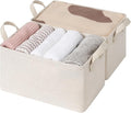 StorageWorks Storage Bins, Shelves Baskets for Organizing, Fabric Closet Organizers with Handles, Metal Frame, Beige-Cotton-linen, 2-Pack