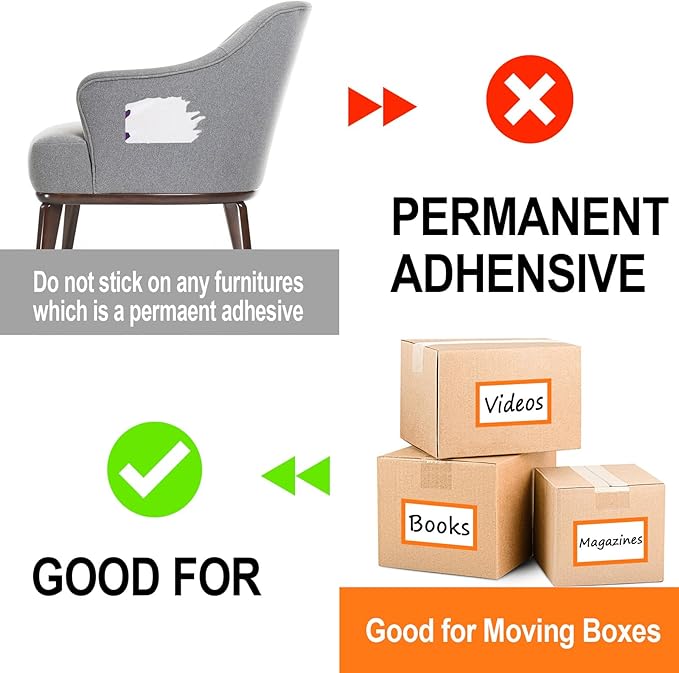 6 x 4 inch Large Moving Labels for Boxes, Blank Moving Boxes Labels Stickers, 160pcs 8 Color Coded Moving Stickers Packing Labels Stickers for Home Organization Projects, Kitchen, Storage Bins, Orange