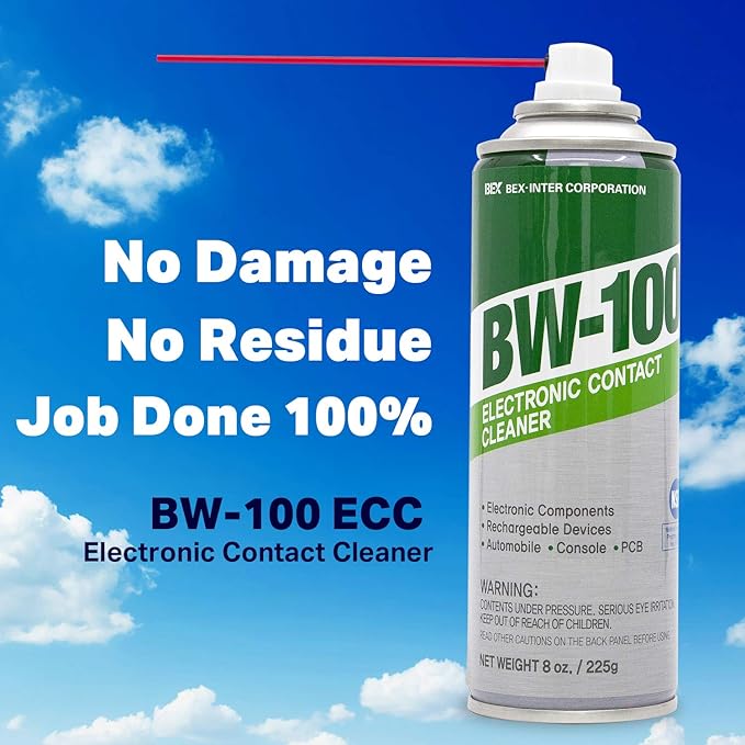 Non-Flammable Electronic Contact Cleaner Aerosol Spray- Safely Cleans Joycons, Computers, PCB and More - Removes dust, Dirt and contaminants on Contacts - Quick Dry|8oz/225g |