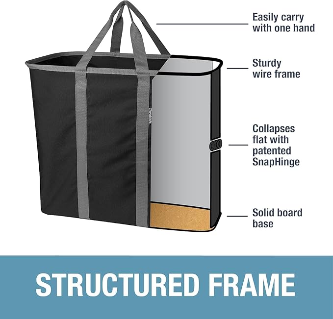 CleverMade Collapsible Laundry Caddy - Gray Stone Gray 2 Pack 64L / 17 Gal - Foldable Storage Organization Container Clothes Room Storage Solution