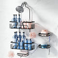 KEGII EXTRA Soap Holders x2 Shower Caddy Hanging, Never Rust Over Showerhead Organizer, Built in 9 Shaver Hanging hooks