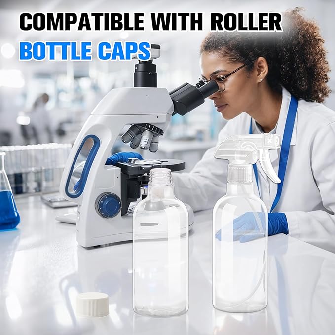 DIYSELF 2 Pack Spray Bottles for Cleaning 16.9 oz/500 ml Water Empty Spray Bottle Heavy Duty Plastic Clear Squirt Mist Spray Bottle with Nozzle for Hair Plants Pets Alcohol Sprayer Weighing Bottles