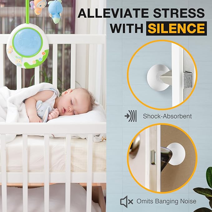 Ducki Wall Protectors - 4 Matte White- Self Adhesive, Reusable Solution for Stopping Wall Damage & Noise from Doors,Refrigerator & More in Your Home or Office -Durable, Shock Absorbent & Discreet