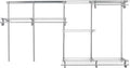 ClosetMaid ShelfTrack Wire Closet Organizer System, Adjustable from 5 to 8 Ft., With Shelves, Clothes Rods, Hardware, Durable Steel, Satin Chrome