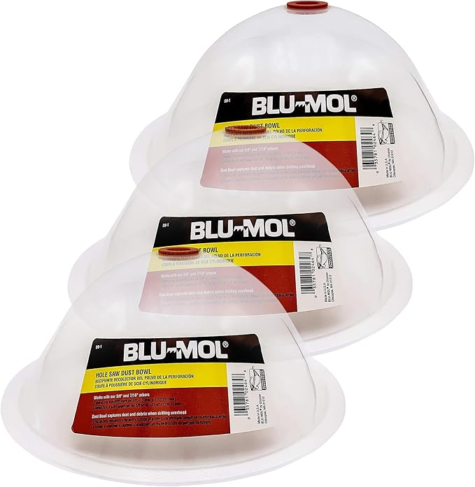 Disston E0215003 Three-Pack Blu-MOL RemGrit Hole Saw Accessories Dust Bowl, for Installing Recessed Lights and Works with All Hole Saws