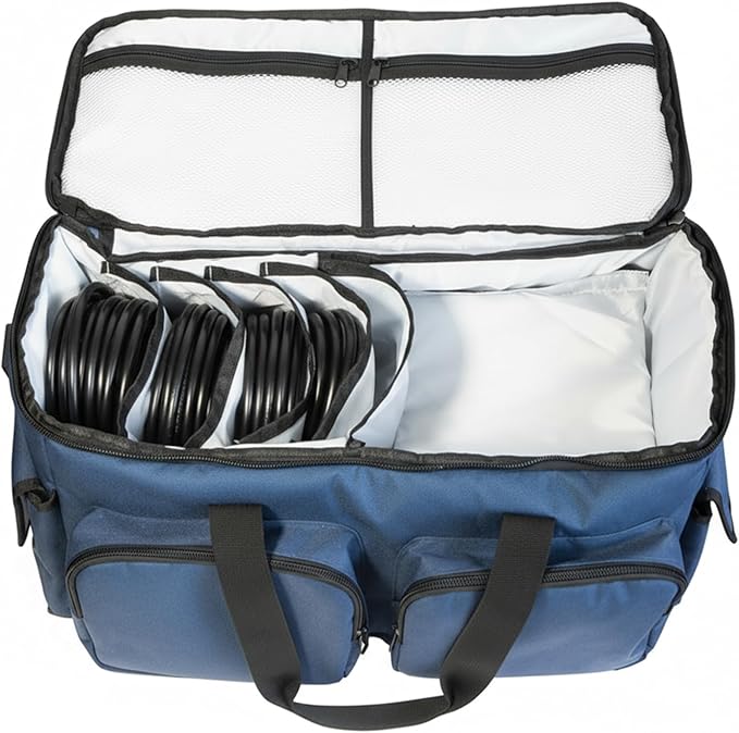 DJ Bag - Music Gear & Cable Organizer Bag - Detachable Dividers - Padded Gig Tote for Controllers, Mics, Audio Equipment - Lightweight, Sturdy Oxford Material, Travel-Ready for Musicians