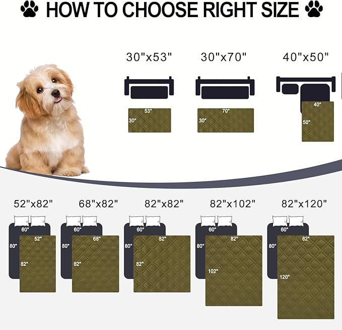 Smiry Reversible Waterproof Couch Covers for Sofa, Washable Dogs Pet Couch Covers for 3 Cushion Sofa Pet Friendly, Water Resistant Furniture Protector Slipcover, Geometric (82"x82", Green/Navy)