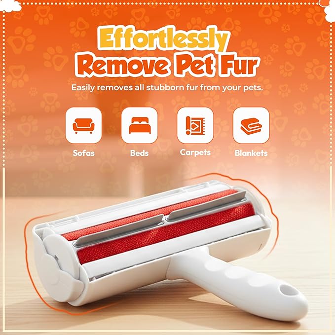KHAYALYTICS Pet Hair Roller – Reusable Lint Roller Pet Hair Remover for Furniture & Carpet – Cat & Dog Fur Remover, Portable Multi-Surface Hair Cleaner for Sofa, Clothing & Bedding