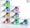 HIYOHIYO 8 Pack 360° Acrylic Clear Shoe Organizer for High-end Sports Shoes, All Clear Display Shoe Storage Box, Fully Transparent Display Case with Magnetic Door, Fit Size 14 (14.2"x10.6"x7.8")