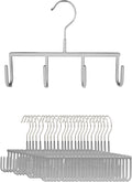 Mawa by Reston Lloyd Non Slip Space-Saving Belt/Accessory Hanger, Style Gh, Set of 25, Silver