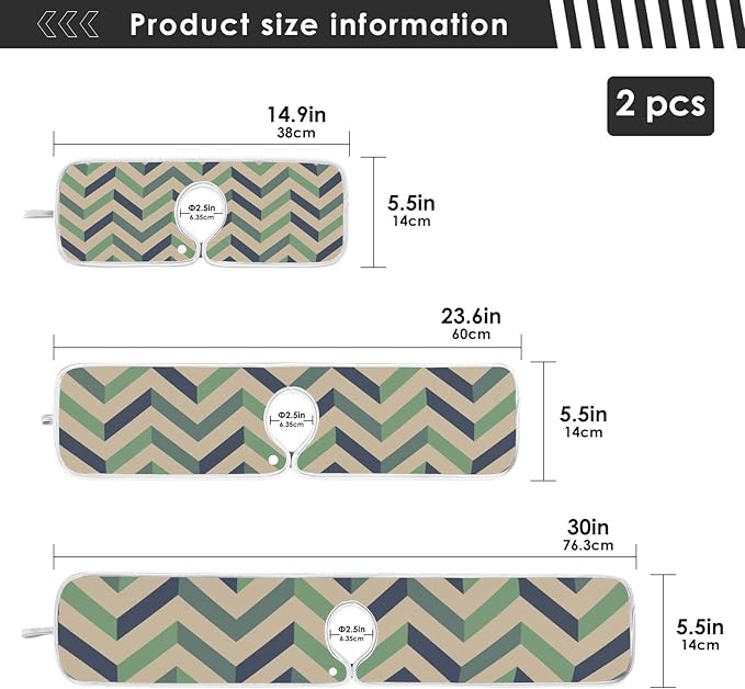 Sink Faucet Absorbing Mat Kitchen Sink Splash Guard Splash Faucet Drip Catcher for RV Bathroom 2PCS 30x5.5in Zigzag Lines