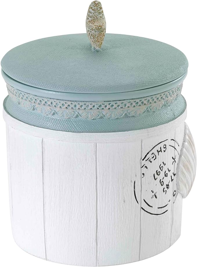 Avanti Linens - Covered Jar, Countertop Organizer, Farmhouse Chic Home Decor (Farmhouse Shell Collection)