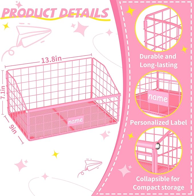 Indestructible Dog Toy basket, Small Toy Box for Dogs, Pet Toy Bin Dog Metal Basket for Toys, Toy Storage Organizer,Dog Toy Box for Living Room Area(Pink)
