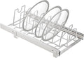 Slide Out Pot Lid Organizer Under Cabinet, Wire Dividers Kitchen Pull Out Pot Lid Storage Rack Holder, Full-Extension Rail 12" W*22" D