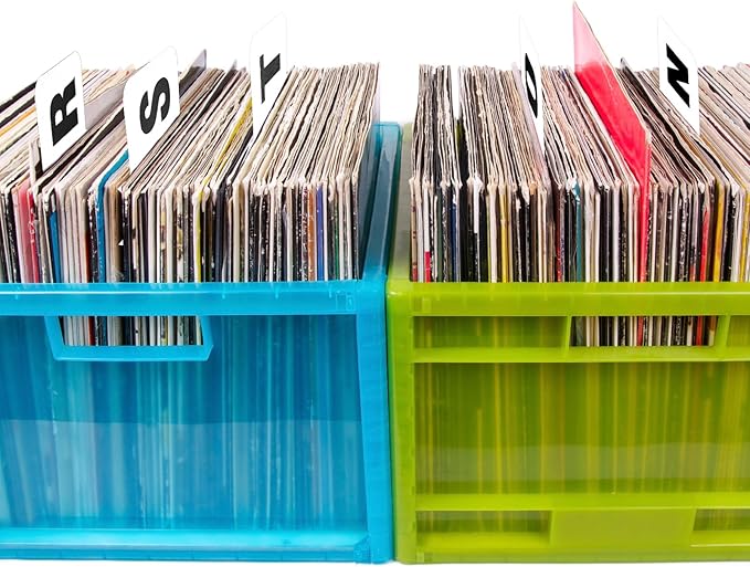 26 Pcs Vinyl Record Dividers A-Z DVD CD File Alphabet Organizer Dividers with Alphabetical Tabs Storage Record Holder Index Card for Records Albums File (White)