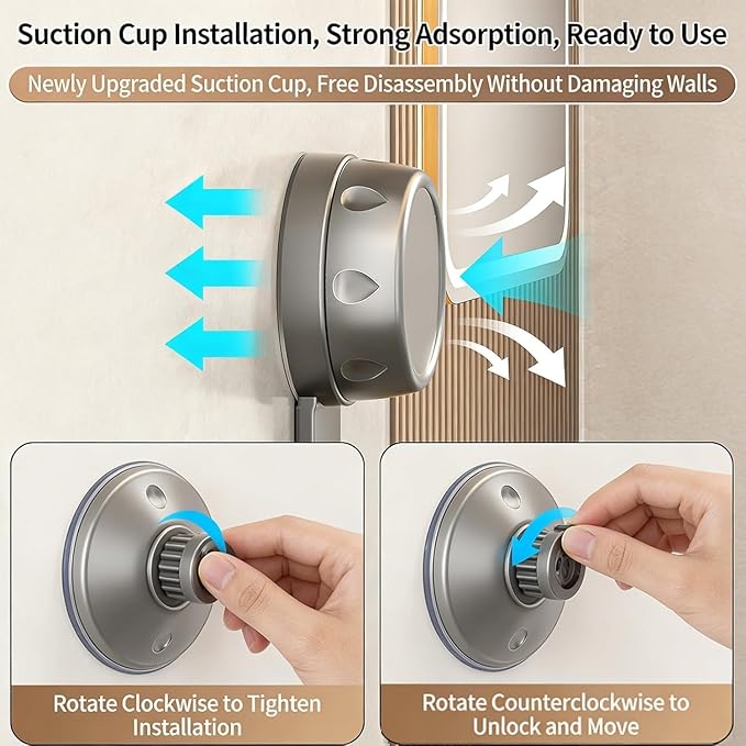 Triangle Suction Cup Shower Caddy,No-Drill Bathroom Corner Shelf with Hooks,Heavy-Duty Strong Hold, ABS and Heightened Design, Corner Shower Caddy Suction Cup for Kitchen and Bathroom (Black*1)