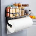 Magnetic Paper Towel Holder for Fridge - Magnetic Spice Rack for Refrigerator Paper Towel Holder with Shelf Wall Mounted for Kitchen, Bathroom