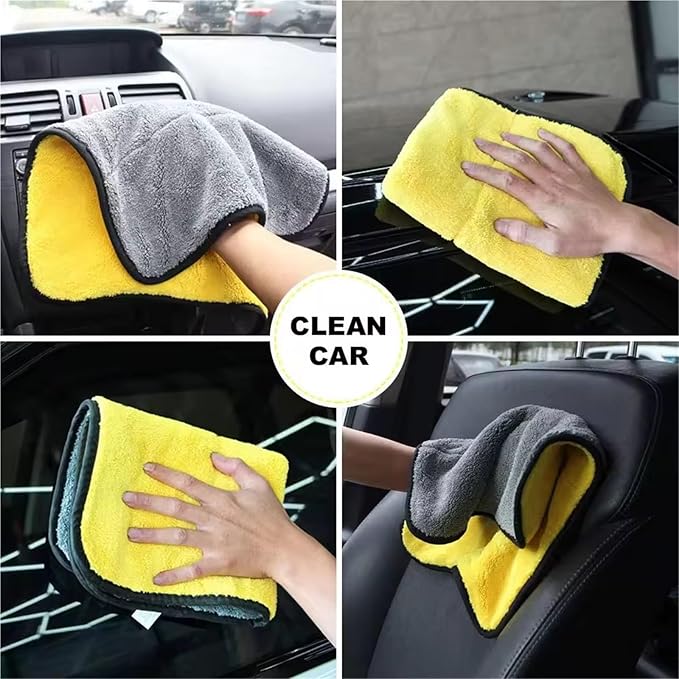 pureza 5/10 Pcs Super Absorbent Microfiber Cleaning Cloths for Car Washing and Auto Detailing(30x60cm,10pc)