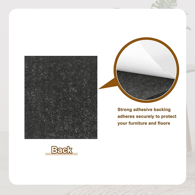 uxcell Felt Furniture Pads, 16Pcs 5.12" x 4.49" Adhesive Backed Felt Non-Slip Anti-Scratch Chair Leg Protectors for Protecting Hardwood Floor, Black