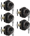 Haidms Keyed Entry Bronze Door Knob Interior, Exterior Locking Door Knobs, Oil Rubbed Bronze Exterior Doorknobs with Lock and Key, 5 Pack