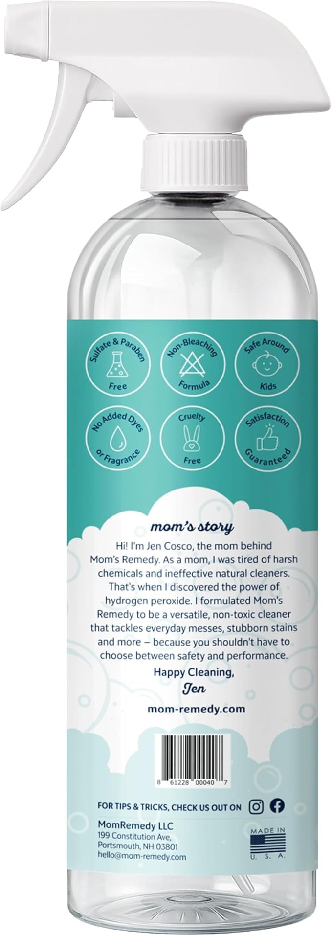 MOMREMEDY Hydrogen Peroxide All Purpose Cleaning Spray | Multipurpose Home Cleaner | Fabric and Laundry Stain Remover | All Surface Kitchen and Bathroom | Non Toxic