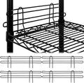 4 Pcs Chrome Wire Shelf Ledge 18" L x 4" H Wire Shelving Side Ledge Metal Shelves Accessories Pantry and Garage Storage (Black)