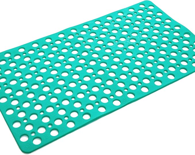 Nonslip Bathtub Mat Extra Soft TPE Bath Mat for Kids, Machine Washable Bathroom Shower Mat, Smooth/Non-Textured Tubs Only, 30L x 17W Inch (Dark Green)