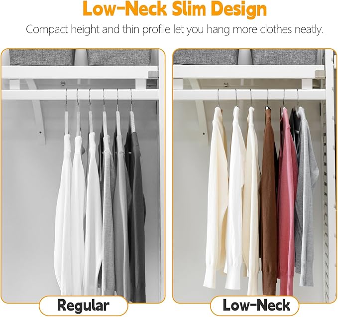 30 Pack Velvet Hangers, Short Neck Non Slip Slim Hangers with 360° Swivel Hook, Space Saving Clothes Hangers for Shirts, Dresses, Sweaters, White