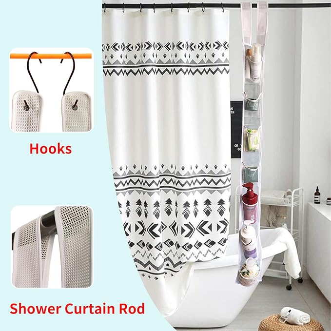 Mesh Shower Caddy Hanging,Hanging Organizer with 7 Pockets,Made of Premium Polyester,as a Hanging Mesh Organizer for the Bathroom of Your Home, Camper, RV, Or Cruise(2Pack)