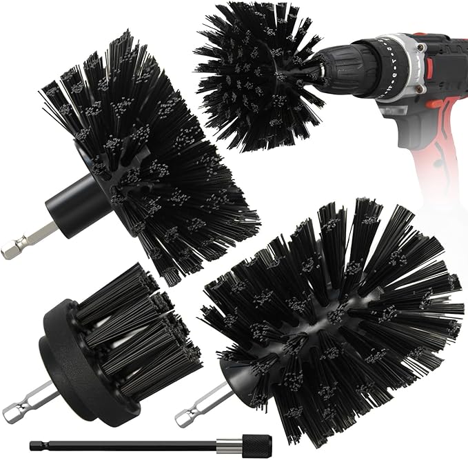 4pcs Drill Brush Attachment Kit, 2025 New Grout Drill Brush Set, All Purpose Power Scrubber Cleaning Kit for Bathtubs, Tile Grout Lines, Bathroom, Showers, Tile, Tile Seams