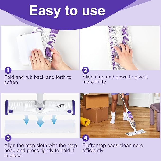 5X Cleaning Power Mop Pads Compatible with Swiffer PowerMop, Disposable Mopping Pad Refills for Cleaning, Multi-Surface Wood Floor Replacement Pads