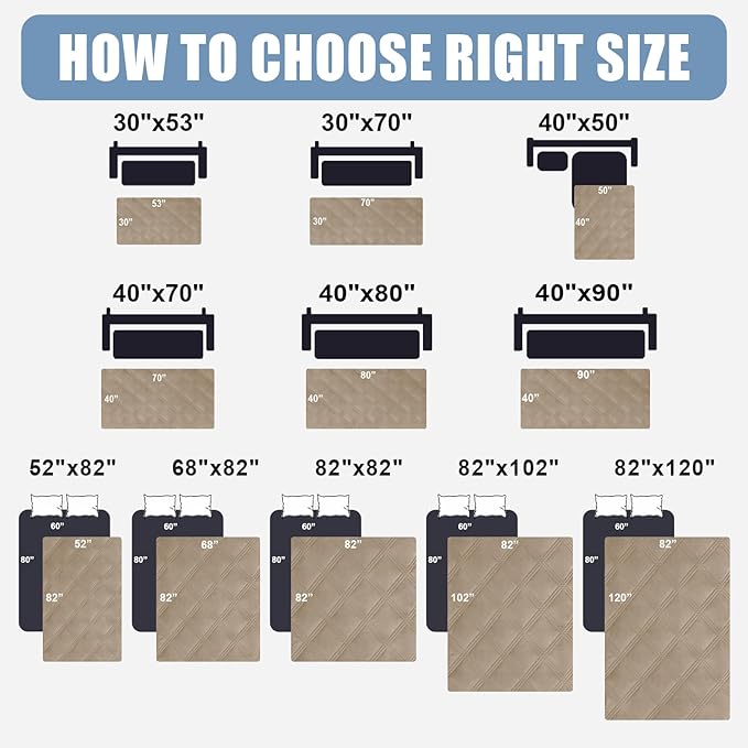 Smiry Waterproof Dog Bed Cover Blanket 40x70, Soft Reversible Pet Blanket, Washable Leakproof Cats Dogs Couch Cover for Sofa, Couch, Furniture, Lattice, Taupe/Taupe