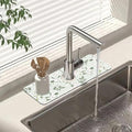 Sink Splash Guard Faucet Mat Petunias Flowers and Butterflies Absorbent Fast Drying Mat Sink Gadgets Splash Guard Behind Faucet Drip Catcher for Kitchen Bathroom 15.5"X5.5"